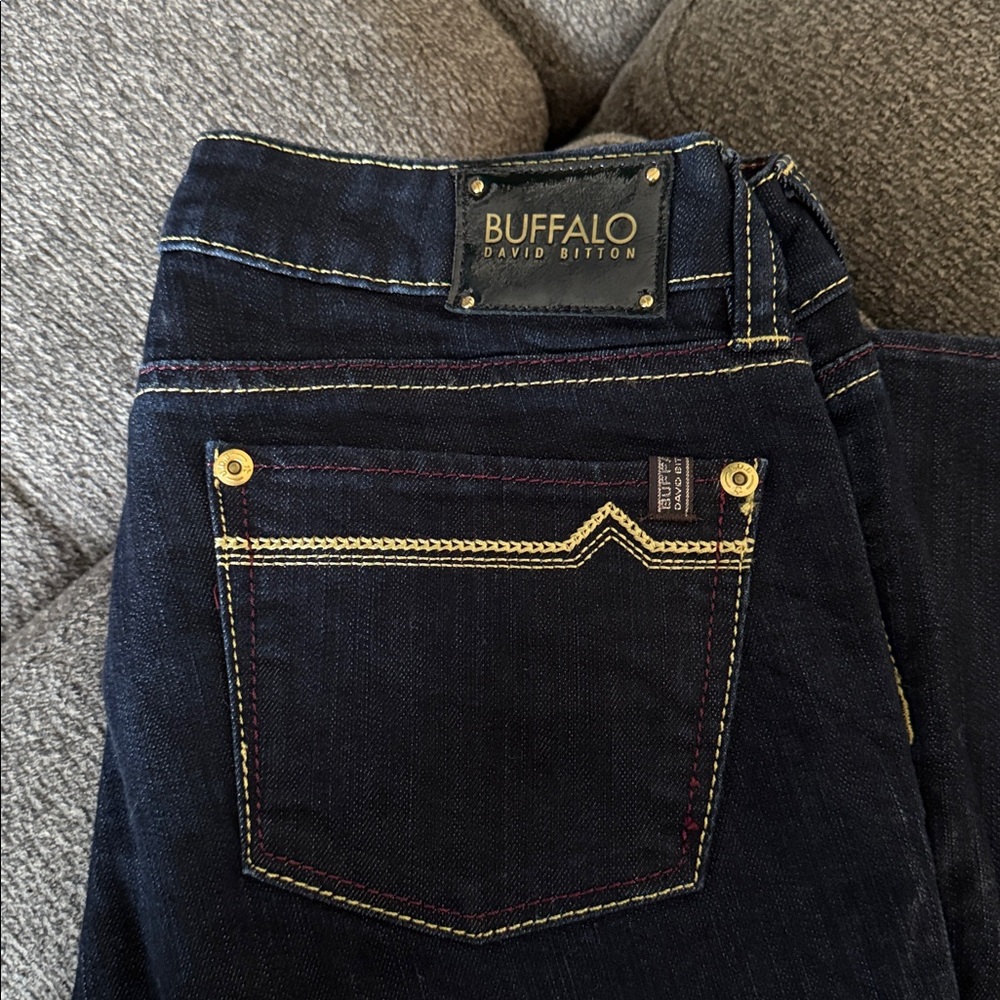 Buffalo David Bitton Navy Jeans with Gold Stitching